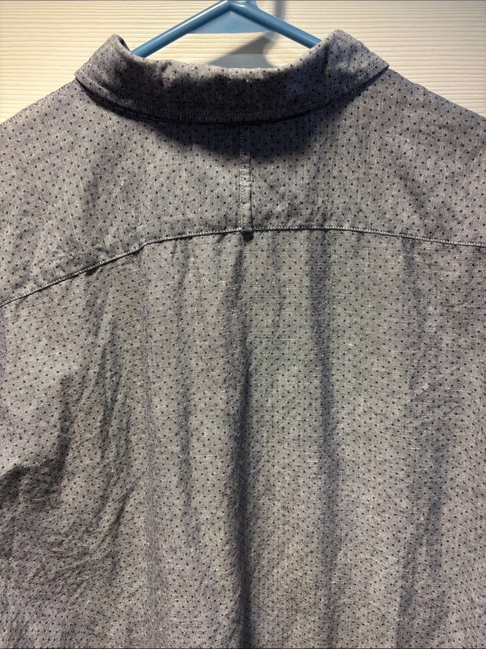 Banana Republic Slim Fit Button-Up in Light Blue with Navy Dots